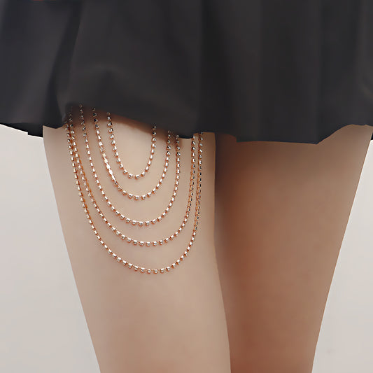 Minimalist Punk Multi-Layer Rhinestone Body Chain for Women