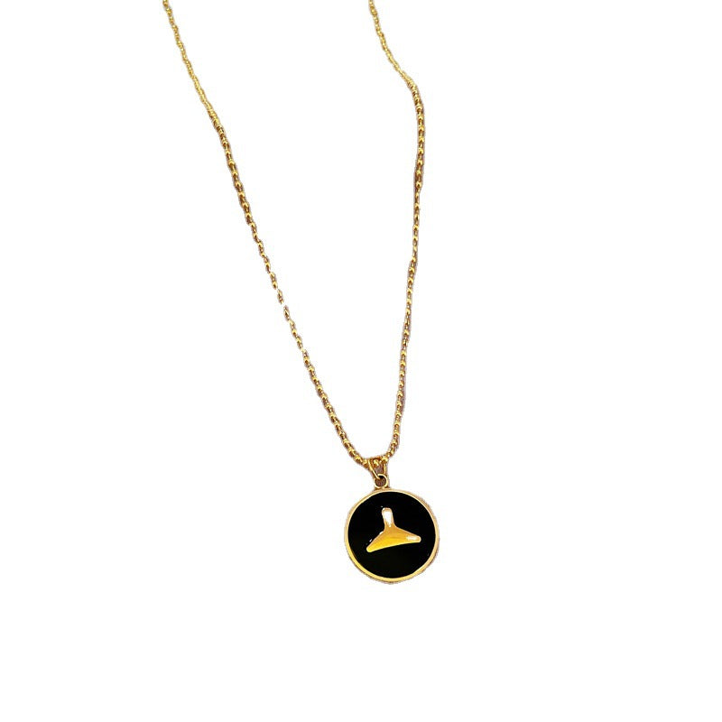 Minimalist Sweet Geometric Titanium Steel PVD Mermaid Tail Necklace for Women