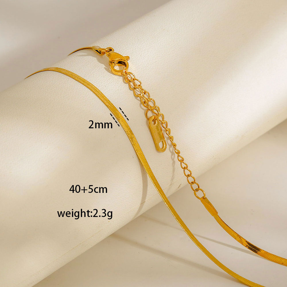 Collana con Ciondoli Geometrici Minimalisti in Acciaio al Titanio Placcato con Nappe, Charm Fai da Te per Donne