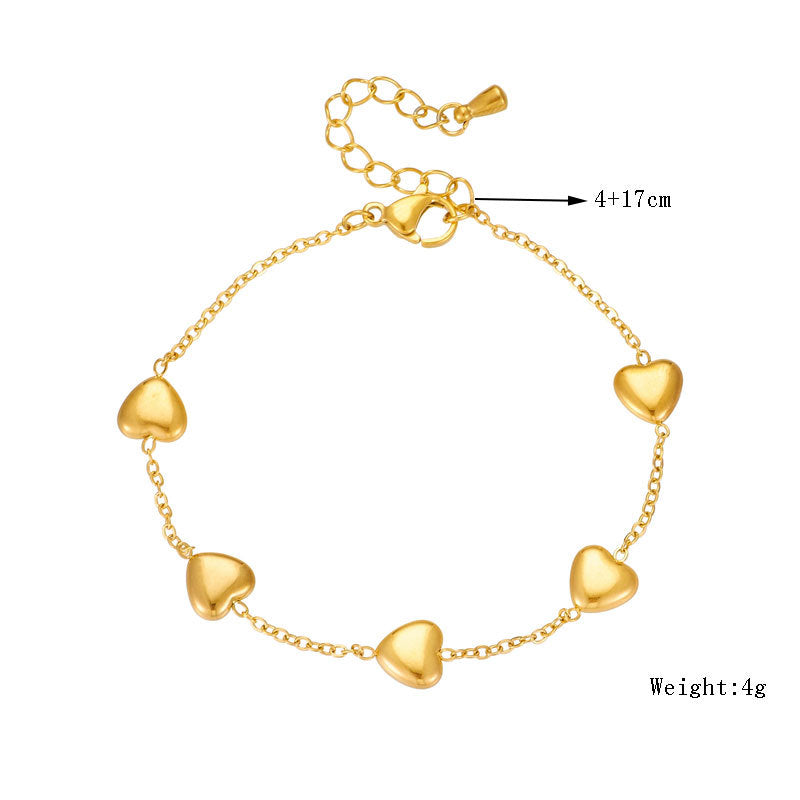 Collana minimalista placcata oro in acciaio al titanio a forma di cuore per donne