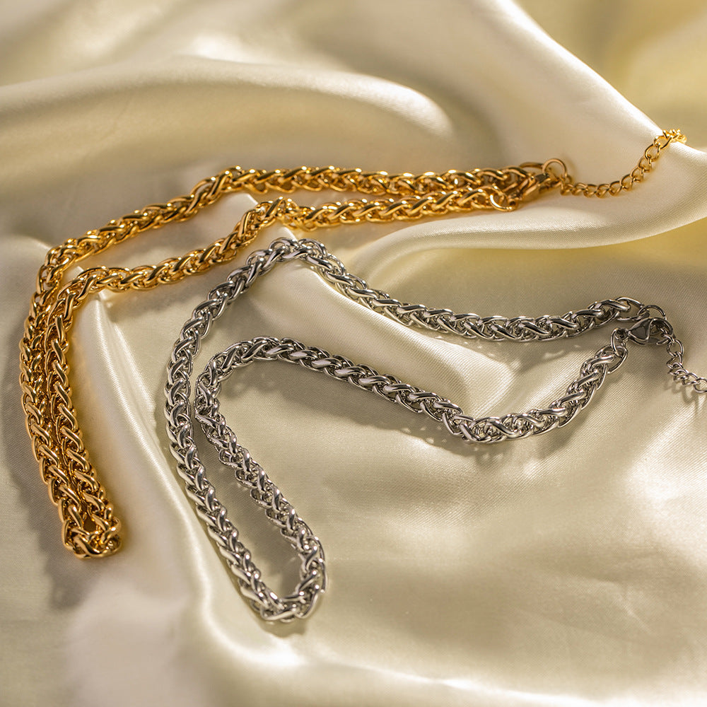 Geometric Stainless Steel Plated 18K Gold Fashion Bracelet for Women with Circular Design