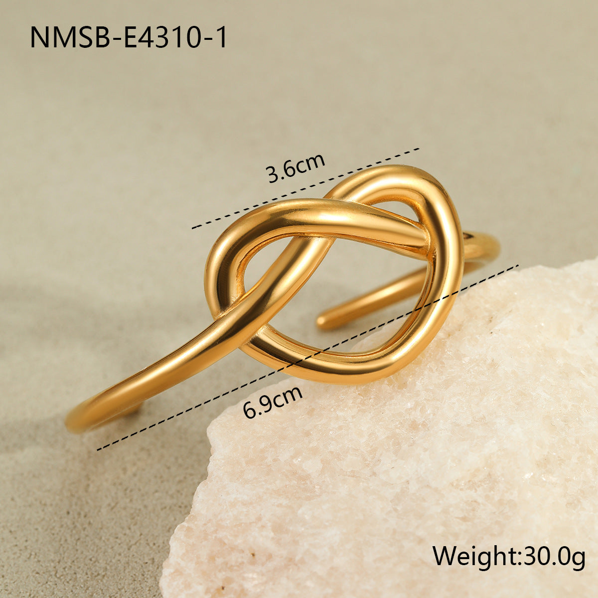 Minimalist Geometric Stainless Steel Bracelet with 18K Gold Plating for Women