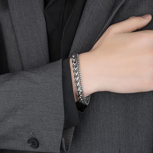 Minimalist Alloy Cuban Link Chain Bracelet Unisex