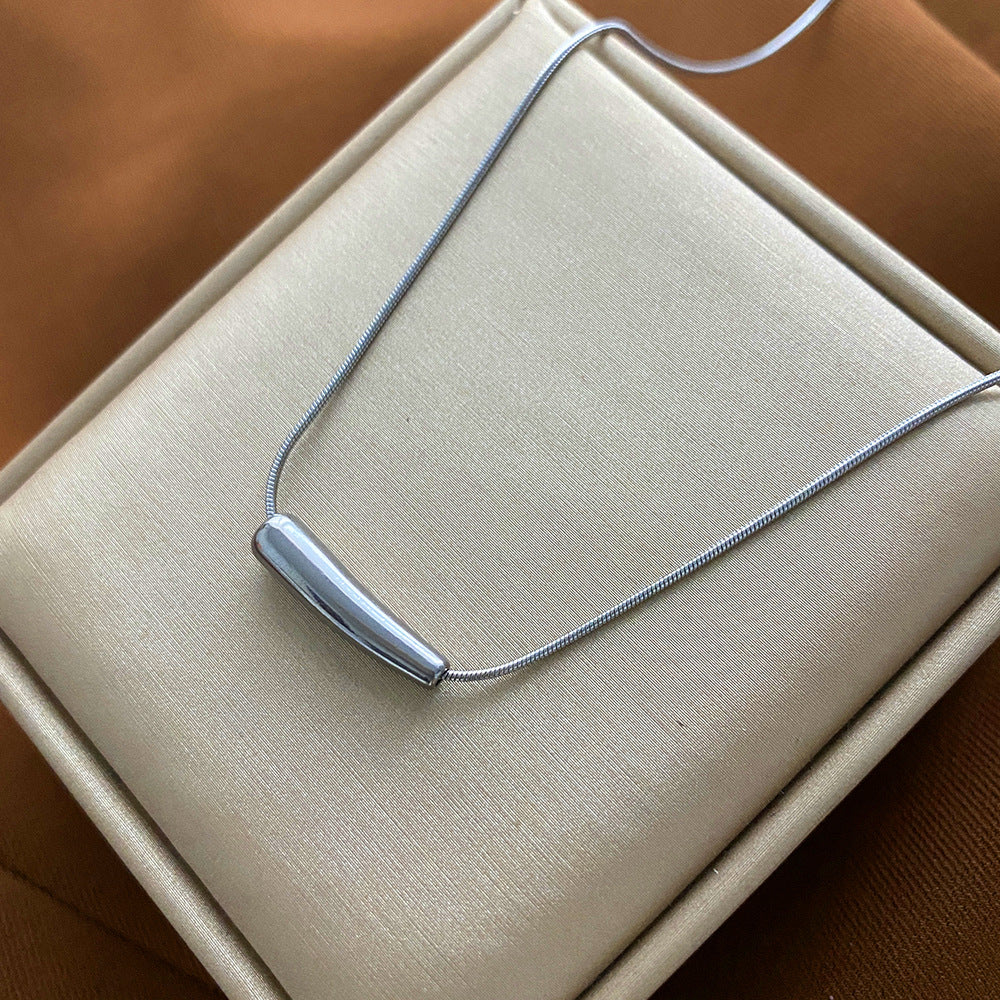 Minimalist Animal-Shaped Titanium Steel Clavicle Necklace for Women with Electroplated Finish and Irregular Design