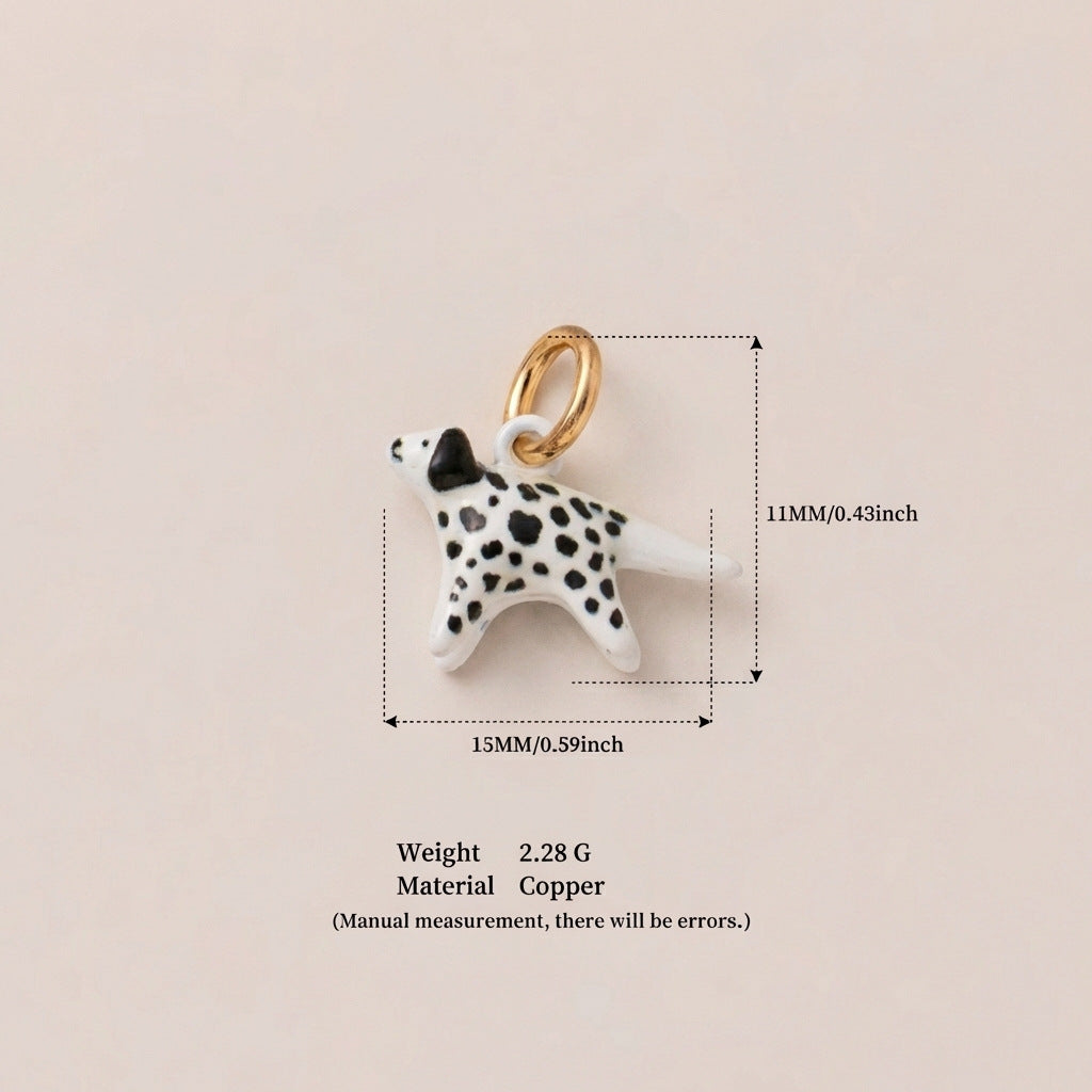 Minimalist Colorful Animal Drip Oil Plated Stainless Steel Pendant