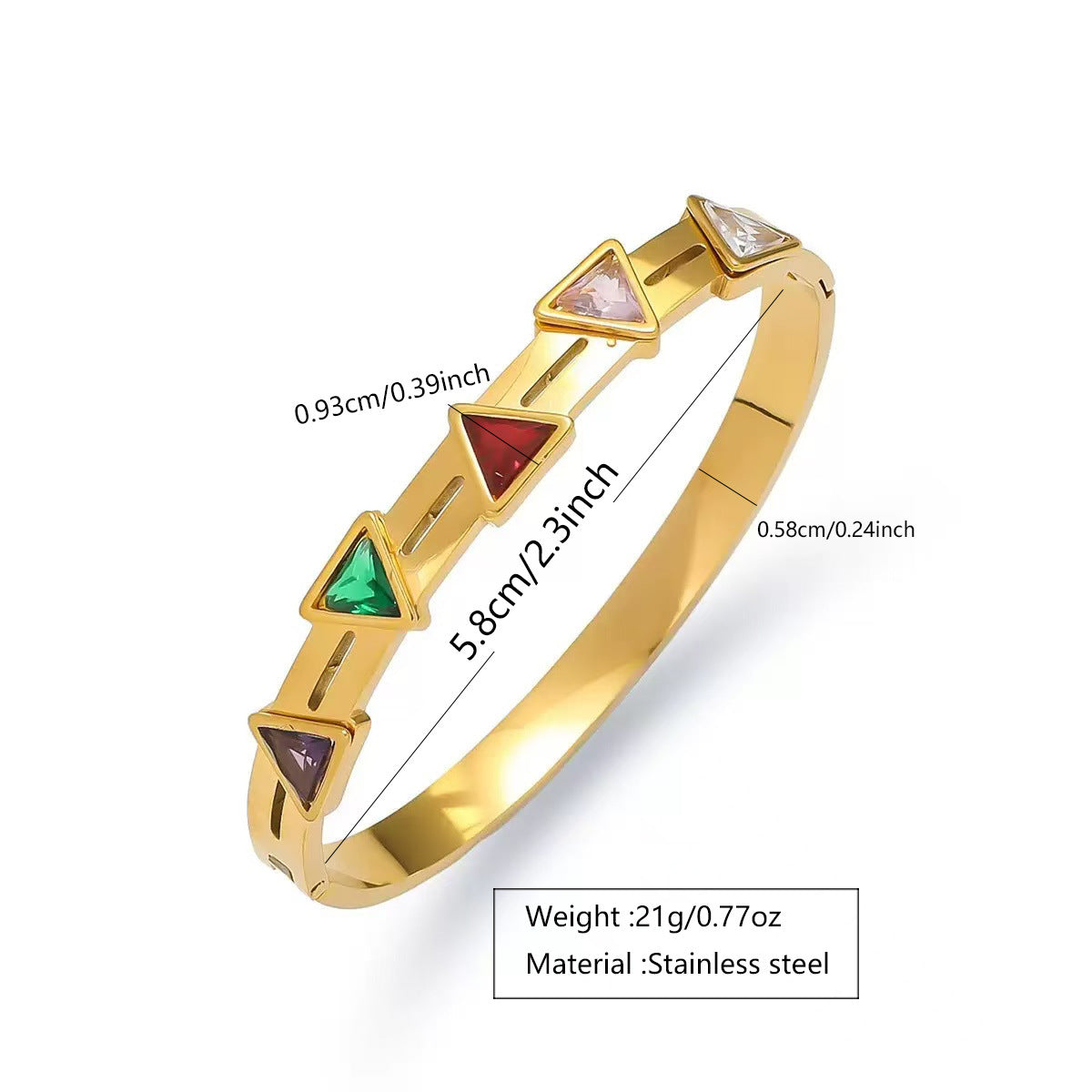 Elegant 18K Gold Plated Geometric Round Titanium Steel Bracelet
