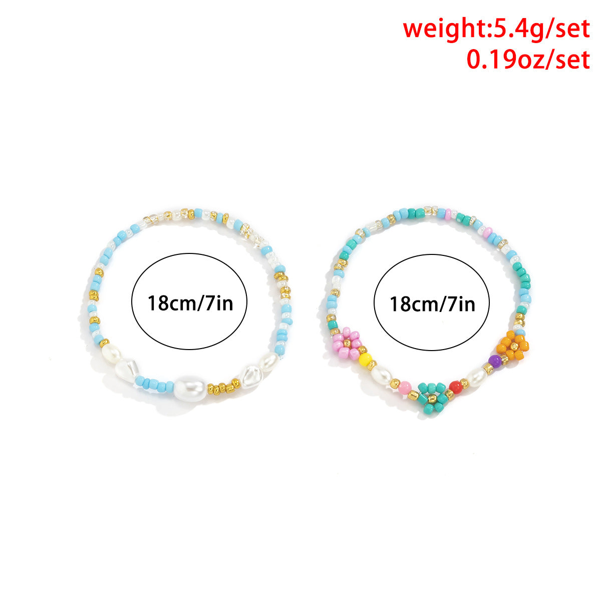 Minimalist Sweet Floral Imitation Pearl Beaded Bracelet for Women