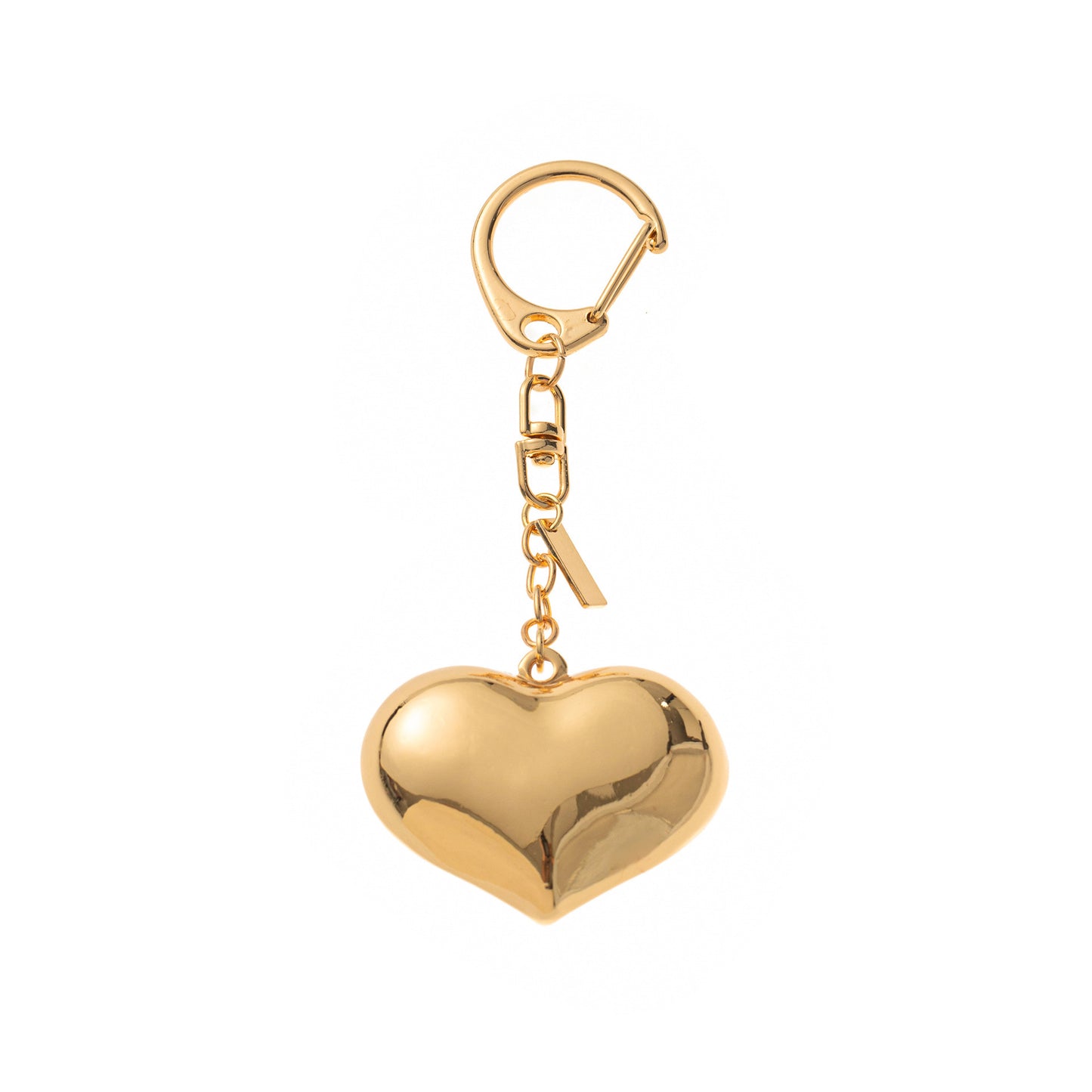 Sweet Plated Brass Animal Heart Teardrop Bag Charm with Ball Chain and Tassel