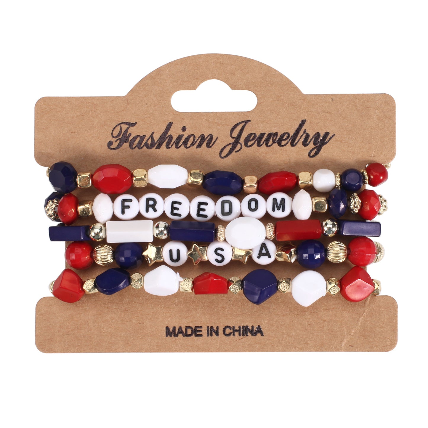 Geometric Crystal Beaded Stretch Bracelet Unisex