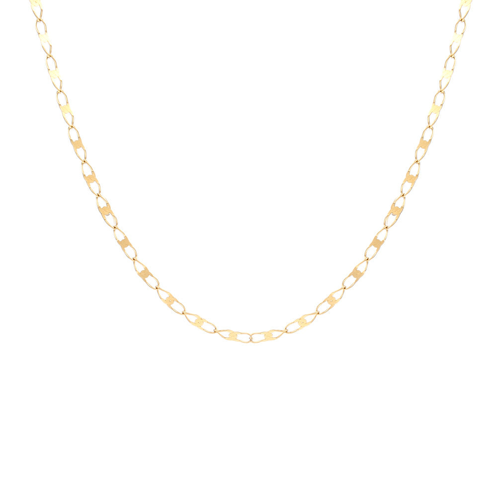 Collar de mujer de acero inoxidable Figaro geométrico de moda con acabado chapado