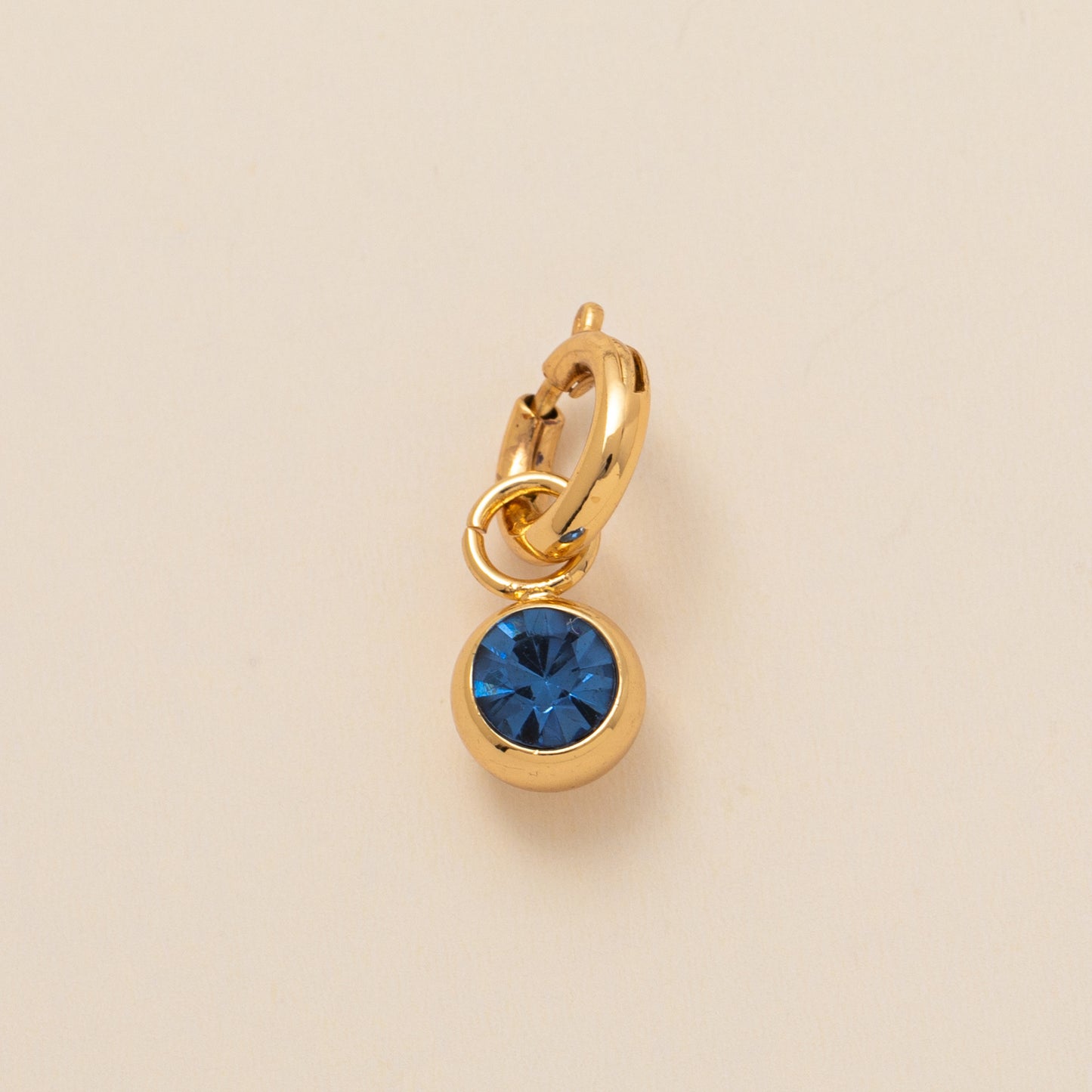 Colorful Cubic Zirconia Star Round Pendant Brass Plated Necklace Charm Bar for December Birthstone
