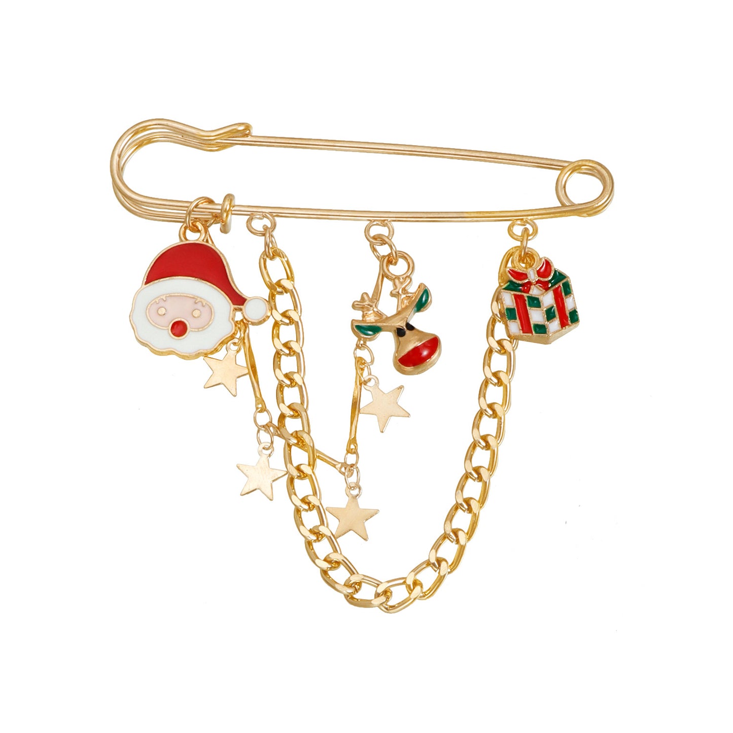 Broche Original de Aleación con Diseño Geométrico de Motivos de Copo de Nieve y Estrella para Mujer, Pin Decorativo de Navidad para Fiestas
