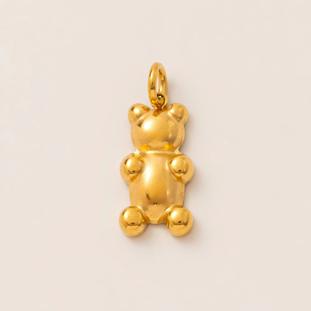 Vintage Cartoon Animal Geometric 18K Gold Plated Stainless Steel Charm Bar