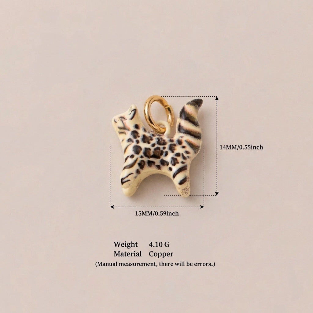 Minimalist Colorful Animal Drip Oil Plated Brass Shoe Charm Pendant