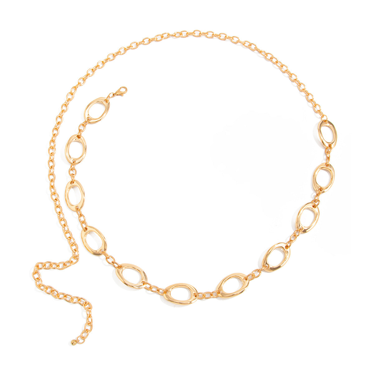 Minimalist Geometric Hollow Out Polished Iron Cable Chain Body Chain for Women