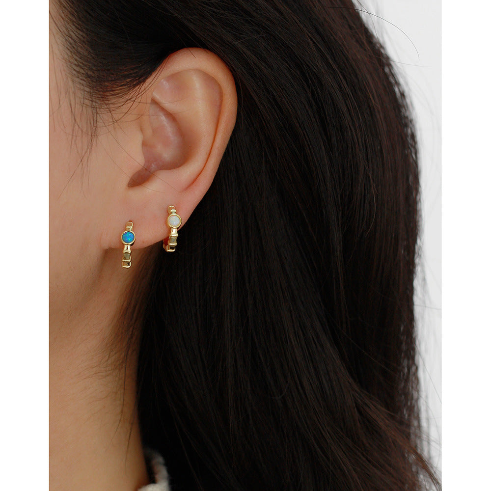 Pendientes trepadores de plata de ley 925 con forma geométrica minimalista y acabado chapado para mujer