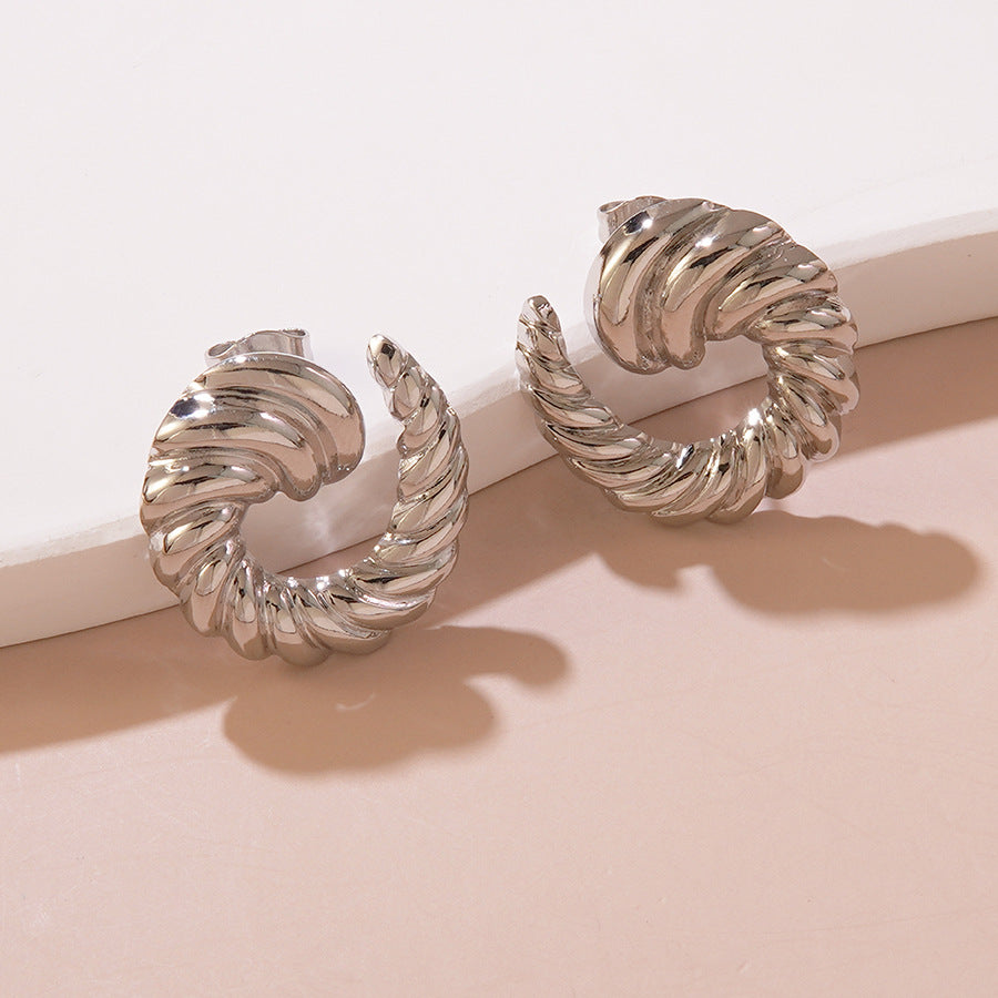 Elegant Geometric Star Stainless Steel Stud Earrings for Women