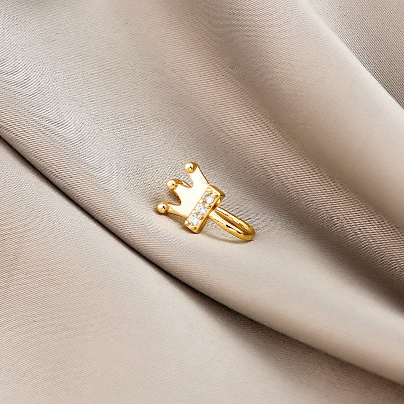 Minimalist Geometric U-Shaped Nose Clip Brass 18K Gold Plated Cubic Zirconia Adjustable Charm Bar