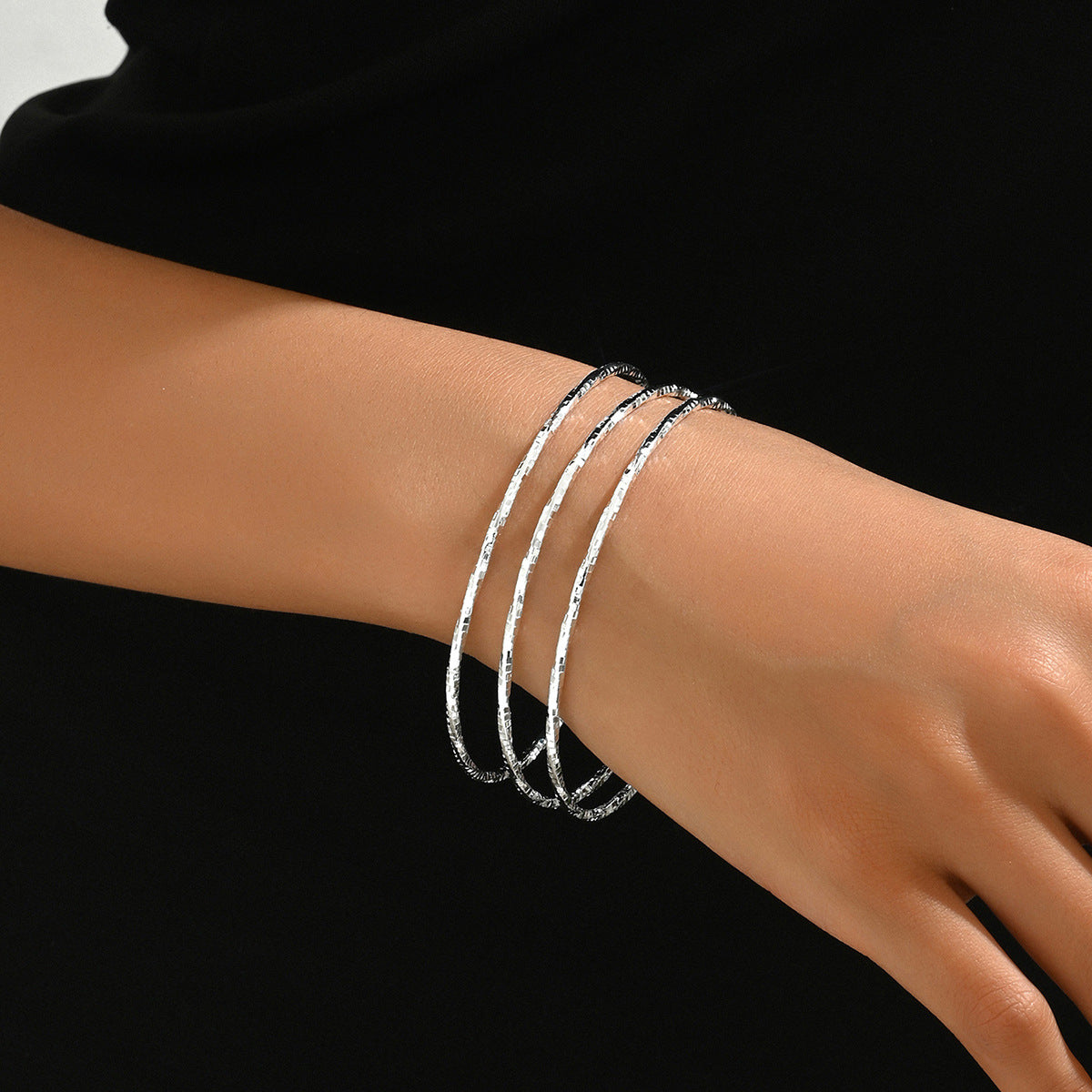 Pulsera de Brazalete Redondo Geométrico Multicapa de Aleación Chapada en Oro de 18K Estilo OL de Moda para Mujer