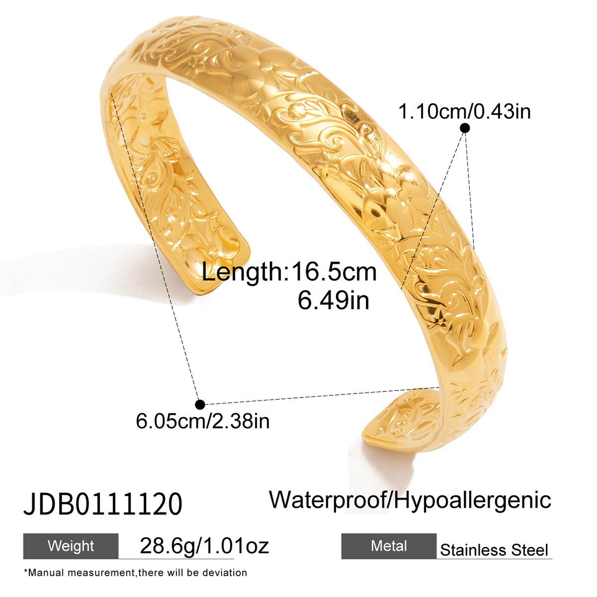 Luxury Elegant 18K Gold Plated Geometric Stainless Steel Cubic Zirconia Bracelet