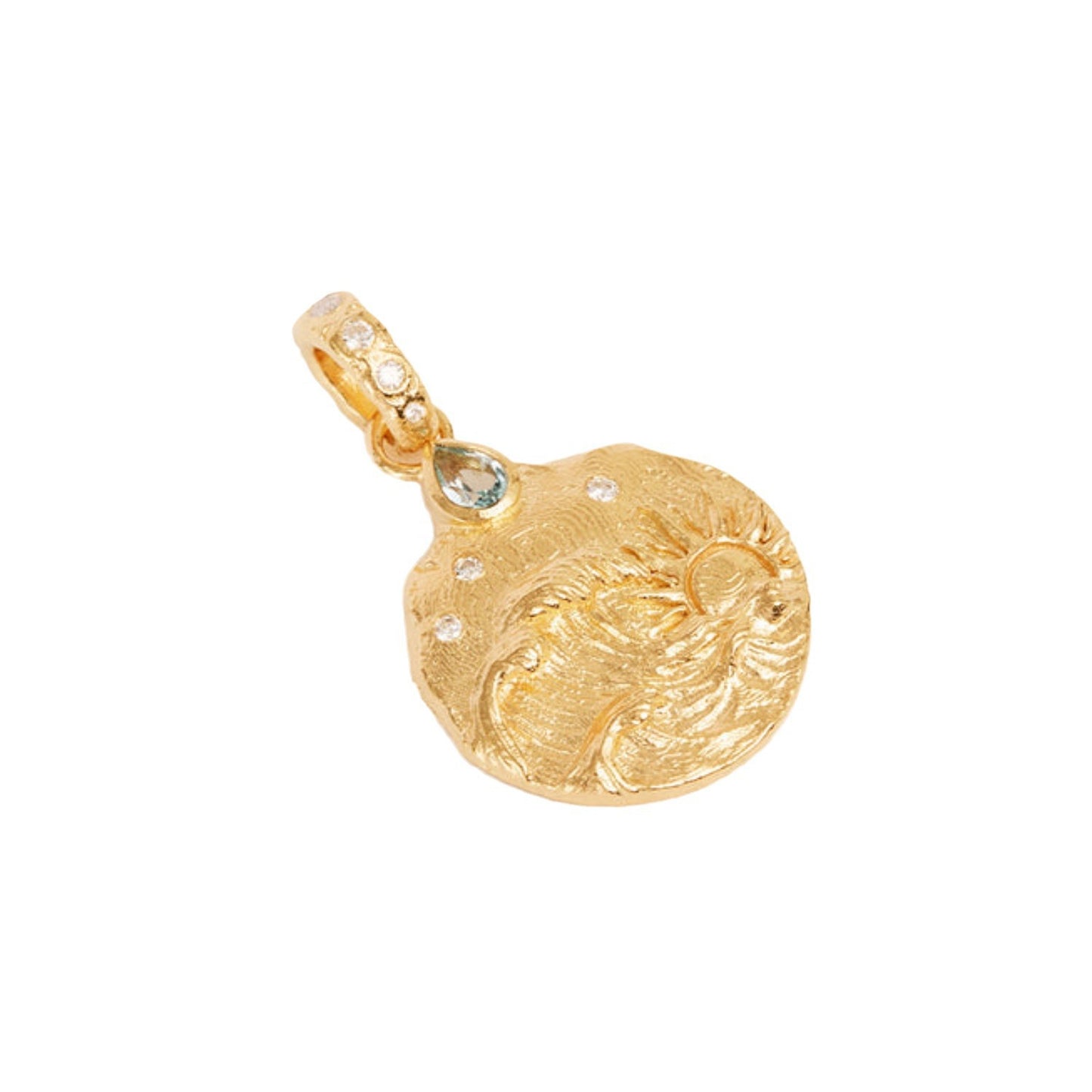 Vintage Gold Plated Geometric Round Brass Pearl Pendant Necklace for Women