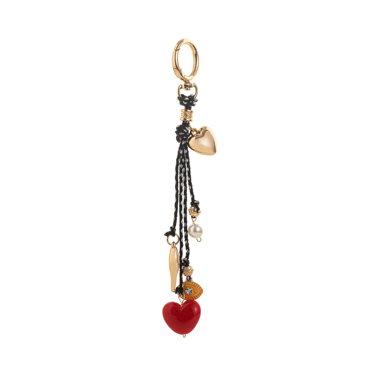 Gold Plated Alloy Heart Chain Strap with Pearl Inlay for Bags