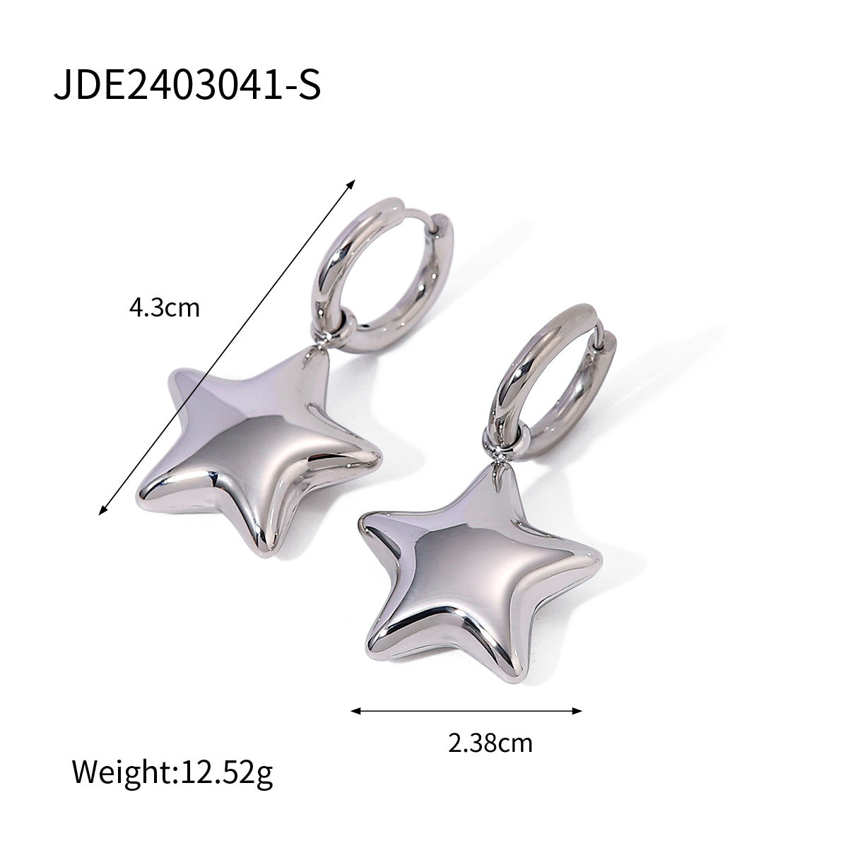 Minimalist Star Stainless Steel Jewelry Set Titanium Steel Pendant Plated Necklace Earrings Ring for Women