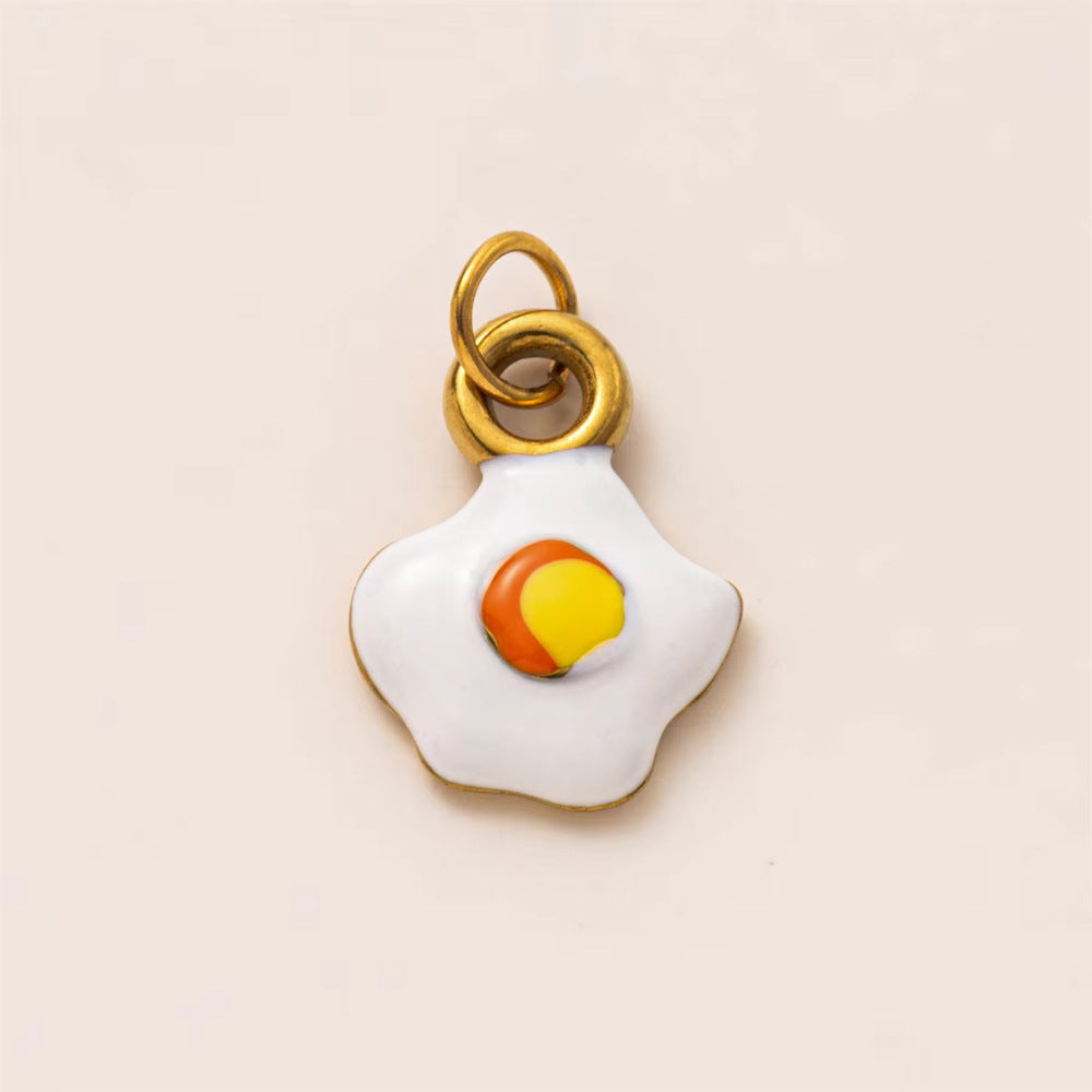 Vintage Stainless Steel PVD Gold Plated Ice Cream Burger Charm Bar