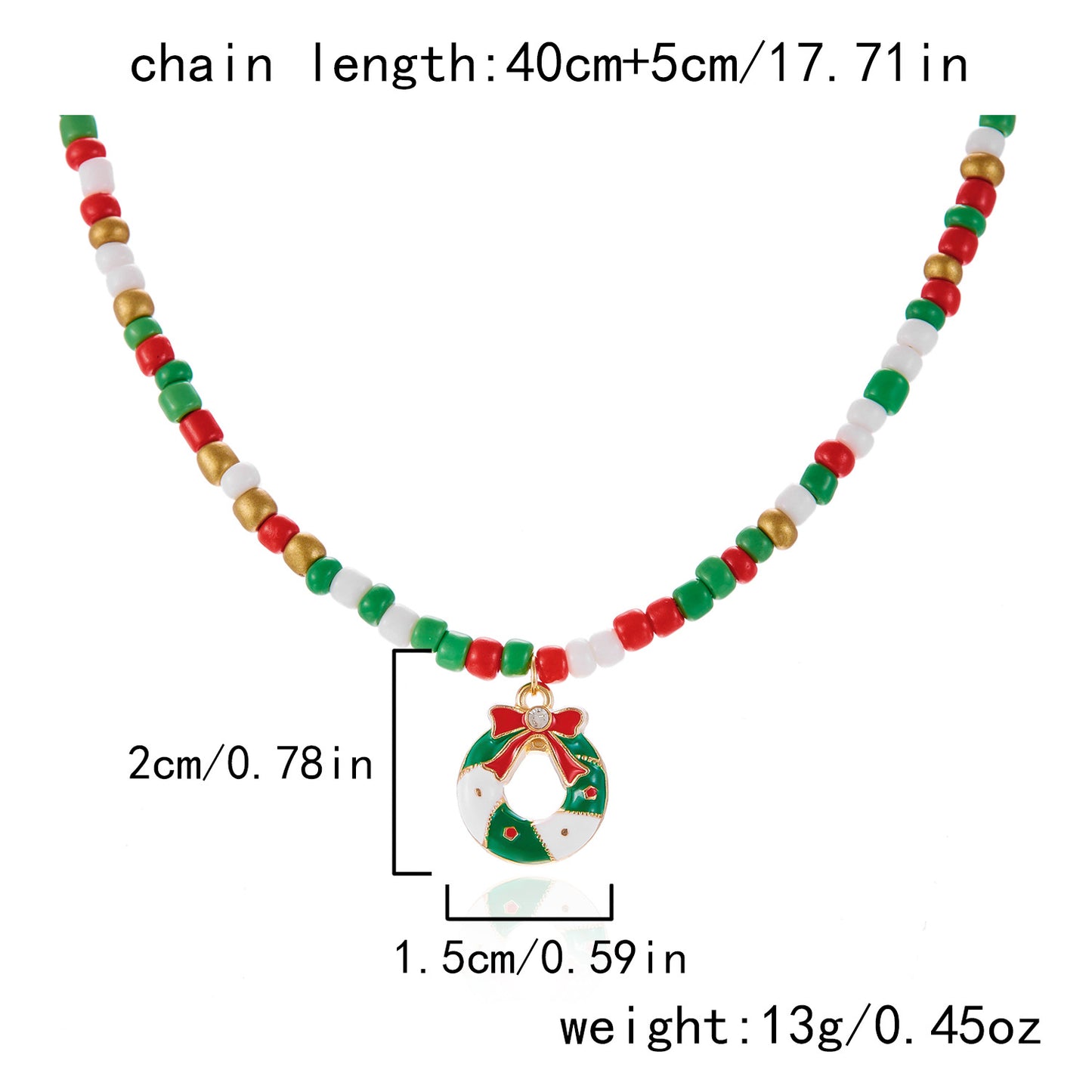 Ins Style Christmas Pendant Necklace with Santa Claus Snowman and Christmas Tree Charms in Zinc Alloy with Enamel Finish for Women