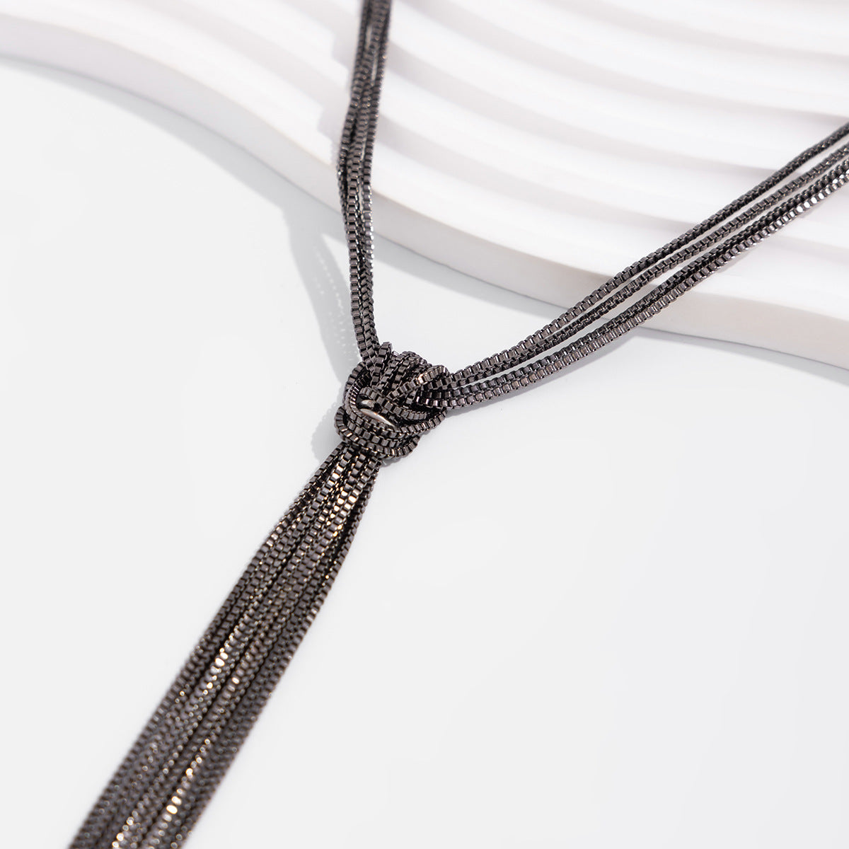 Minimalist Geometric Plated Iron Tassel Necklace for Women