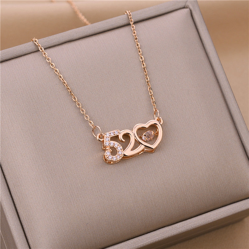 Collana girocollo con ciondolo minimalista geometrico in acciaio al titanio con finitura placcata per donne, con catena regolabile a onda d'acqua, idea regalo