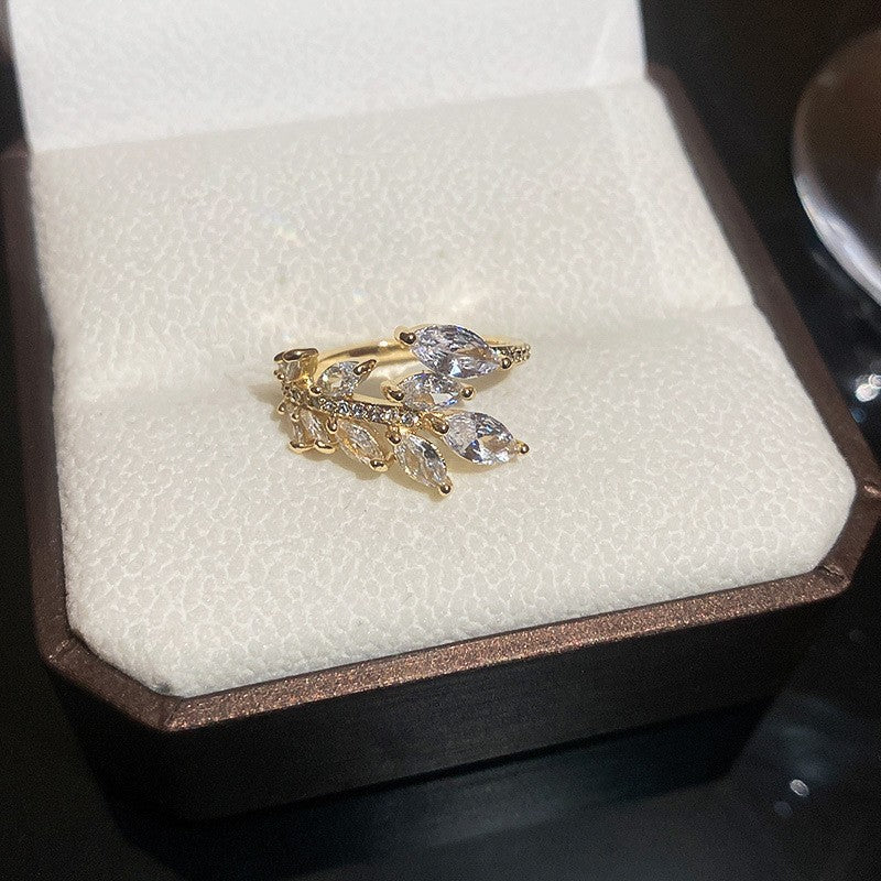 Anello elegante e geometrico ispirato alle perle con intarsio in zircone da donna, anello minimalista alla moda da dito indice, gioielli di lusso per le mani