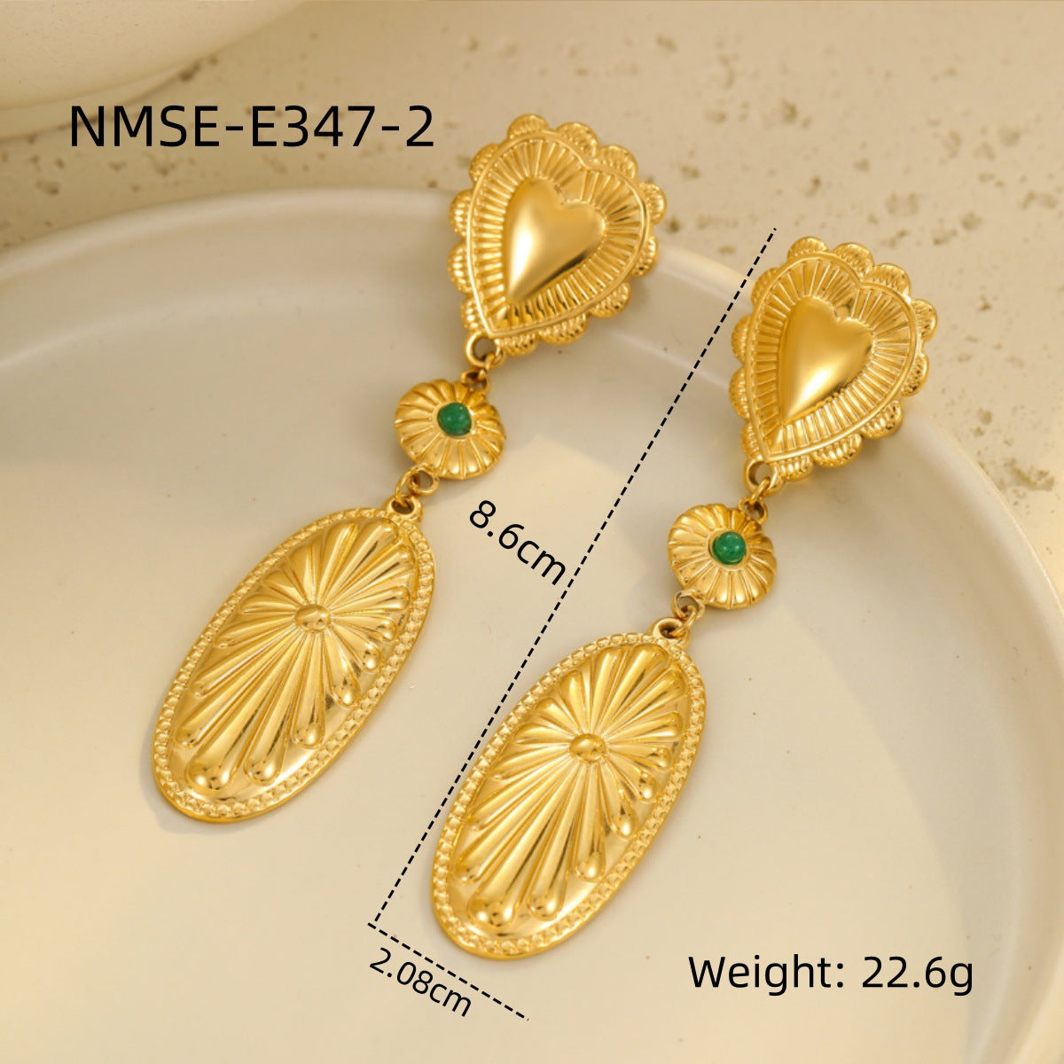 Bohemian Style Geometric Statement Drop Earrings in Stainless Steel with Plated Finish for Women
