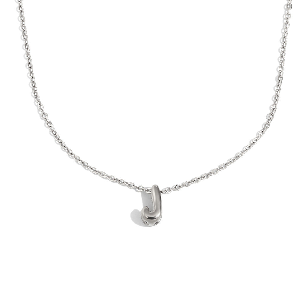 Fashionable Minimalist Letter Pendant Necklace in Stainless Steel with 18K Gold Plating for Women