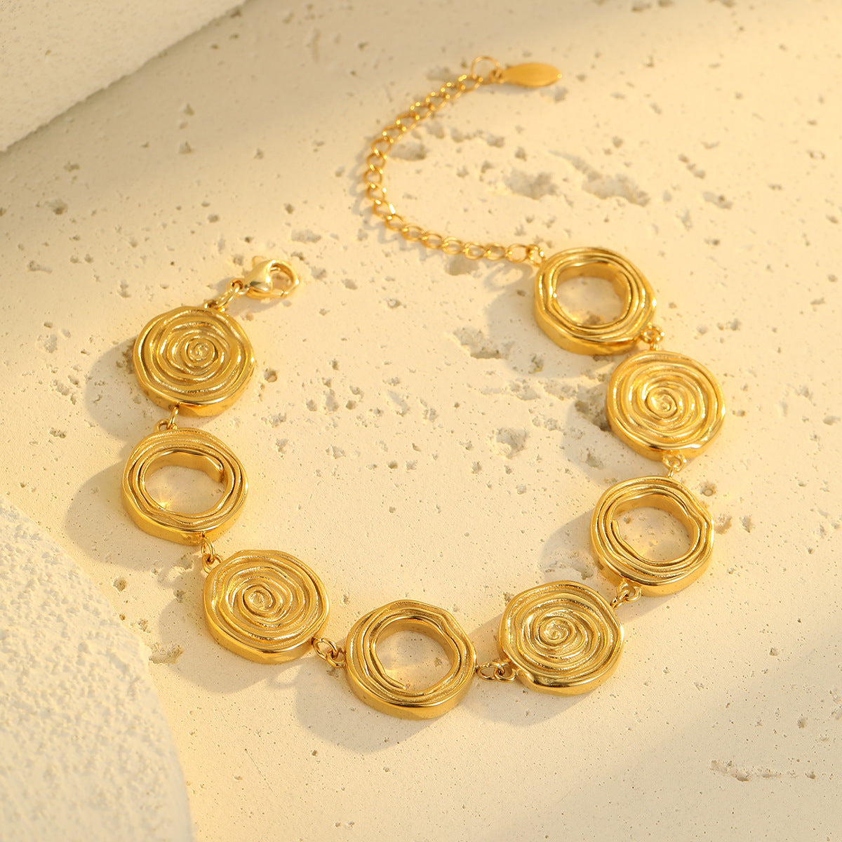 Set di collana geometrica alla moda in acciaio inossidabile con finitura placcata per donna, stile minimalista da ufficio