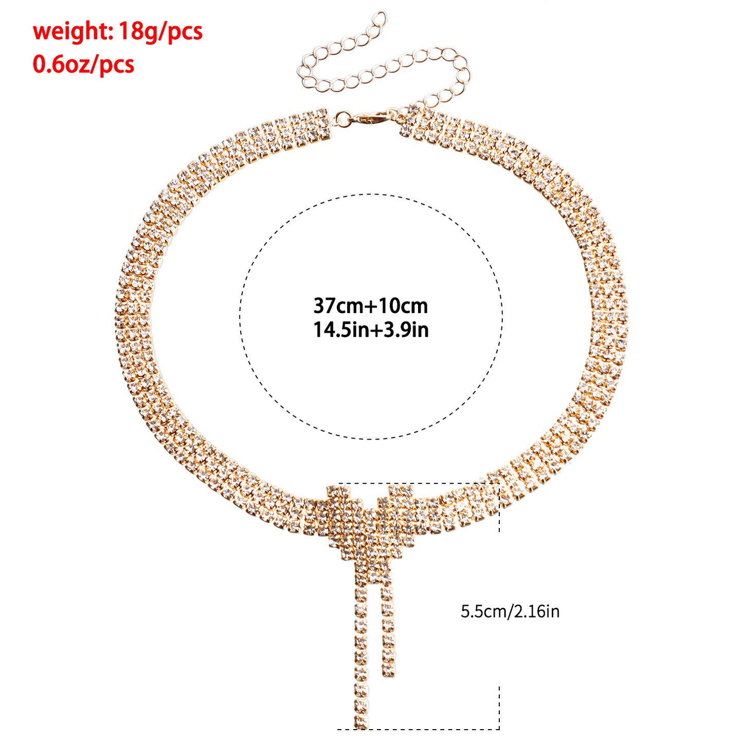 Fashionable Heart-Shaped Pendant Necklace Set with Rhinestone Accents, Plated Metal Chain, Women's Layered Collar Necklace and Matching Earrings