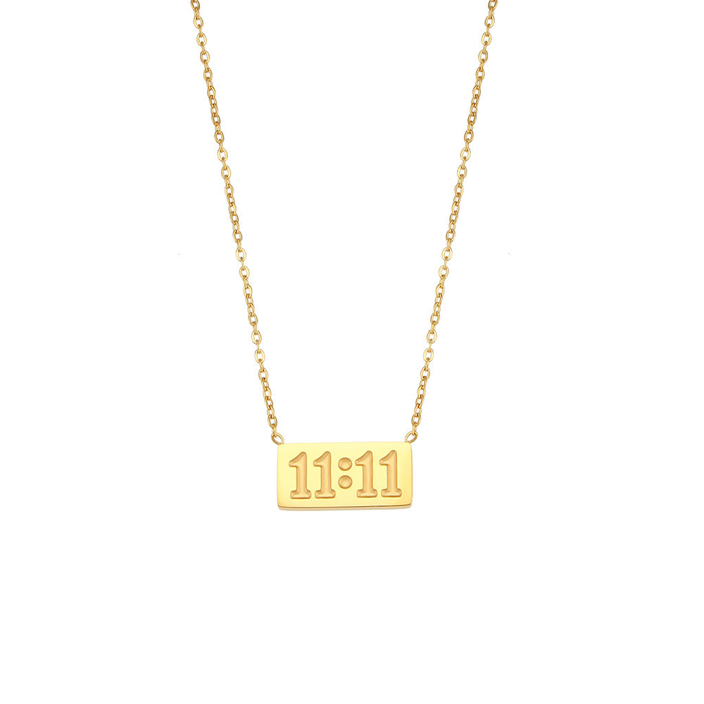Minimalist Stainless Steel 18K Gold Plated Letter and Number Pendant Necklace for Women