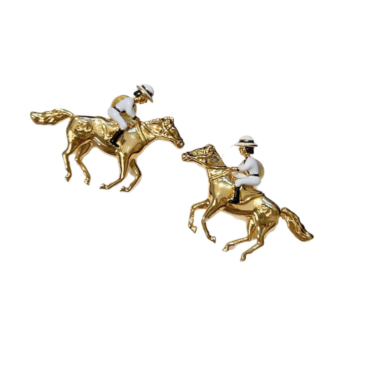 Orecchini unici placcati in oro a forma di animali con perni in argento sterling 925 da donna