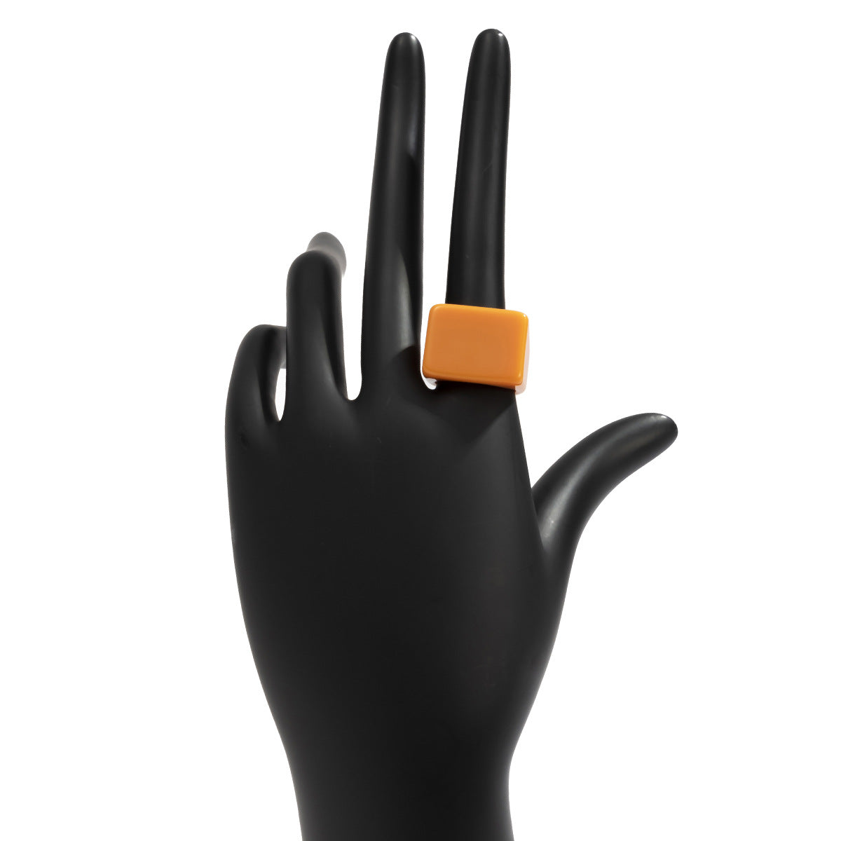 Anillo Cuadrado Geométrico Chic de Resina para Mujer con Acabado Pulido, Joyería de Estilo Dulce y Atrevido para Vacaciones