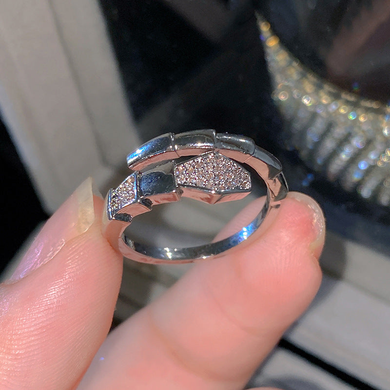 Sweet Elegant Heart Butterfly Brass Ring with Cubic Zirconia Handmade Adjustable