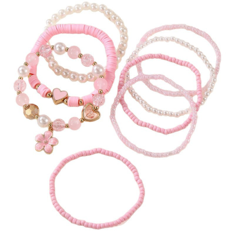 Pulsera de cuentas de resina en forma de estrella minimalista para niñas, conjunto de pulseras de moda hechas a mano para niños para combinar, regalo de cumpleaños
