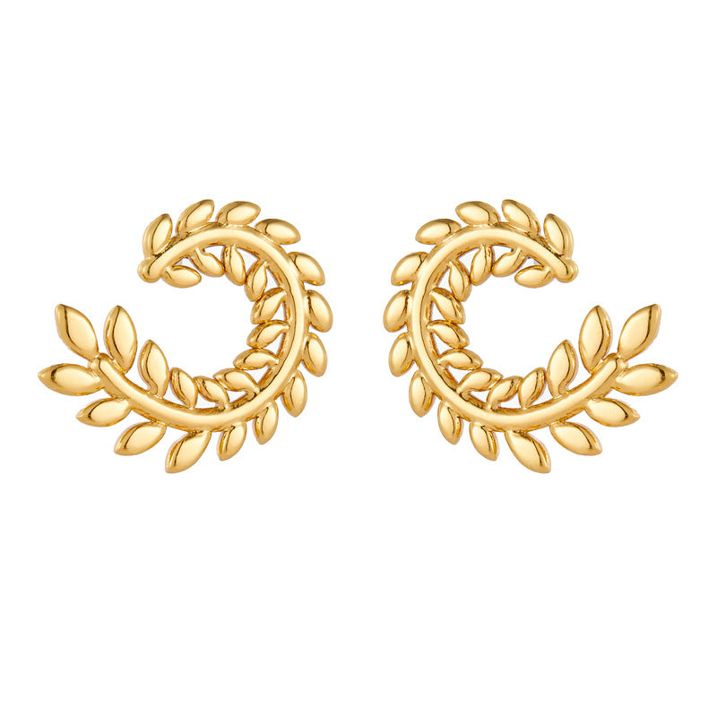 Fashion Minimalist Office Wheat Sheaf Stainless Steel Earrings
