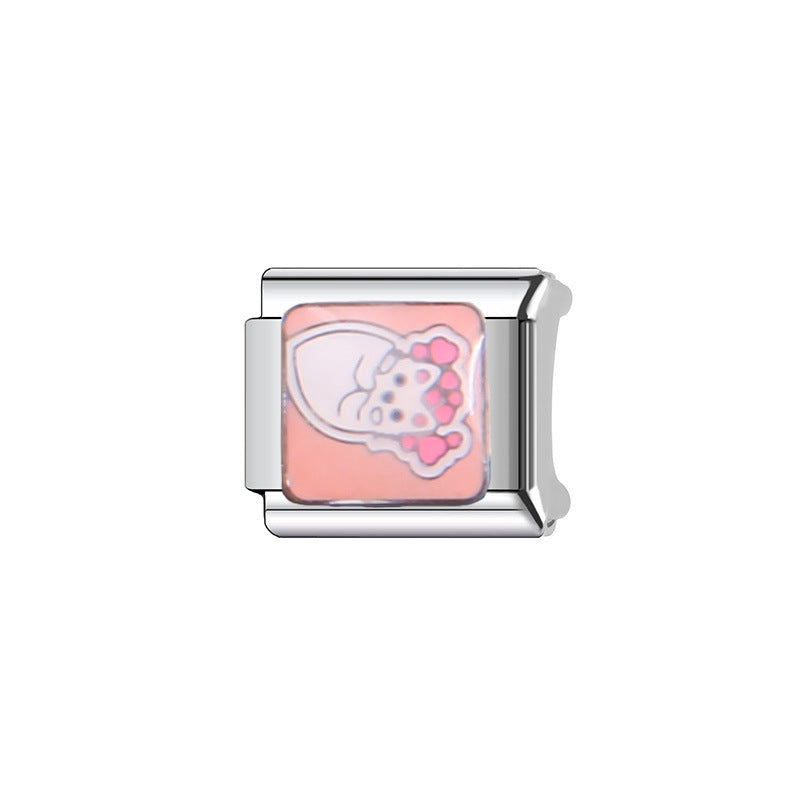 Sweet Cartoon Animal Stainless Steel Plated Charm Bar for Unisex
