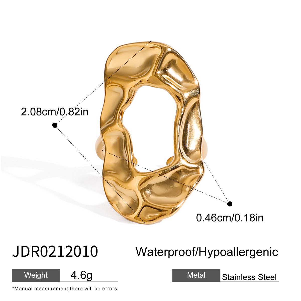 Minimalist Luxury Geometric Stainless Steel PVD Ring for Women