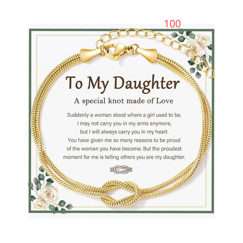 Minimalist Geometric Infinity Paperclip Chain Bracelet for Women