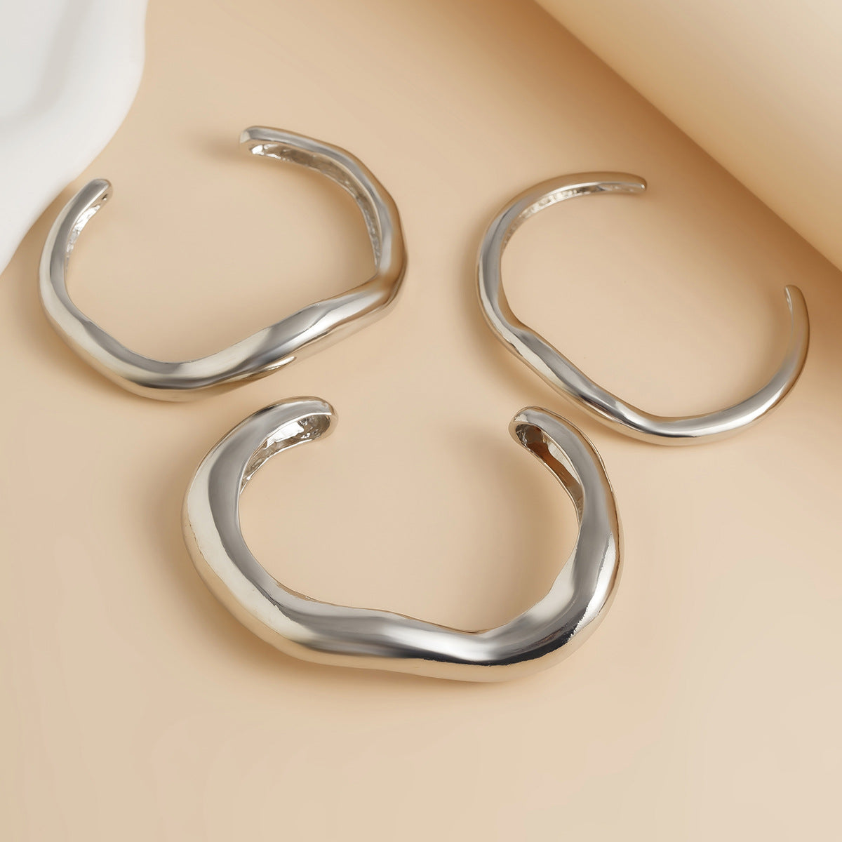 Fashion Elegant Geometric Plated Alloy Ring and Bangle Set for Women