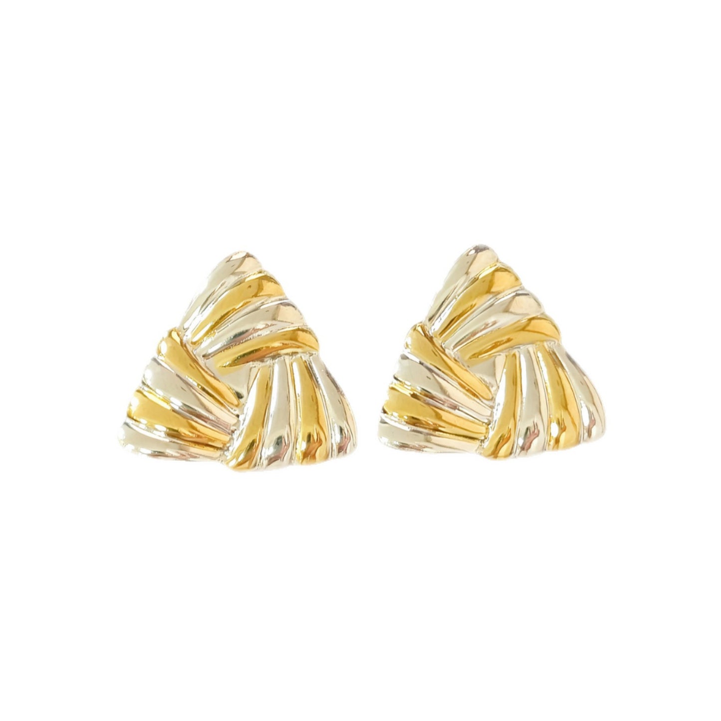 Vintage Luxury Geometric Triangle Plated Stainless Steel Earrings