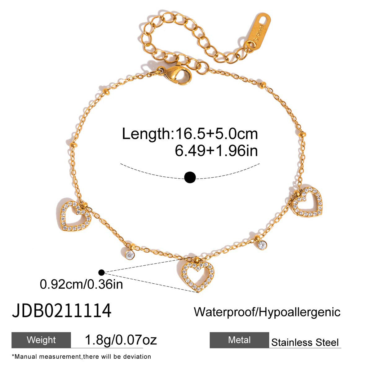 Minimalist Geometric Star Stainless Steel PVD Bracelet for Women