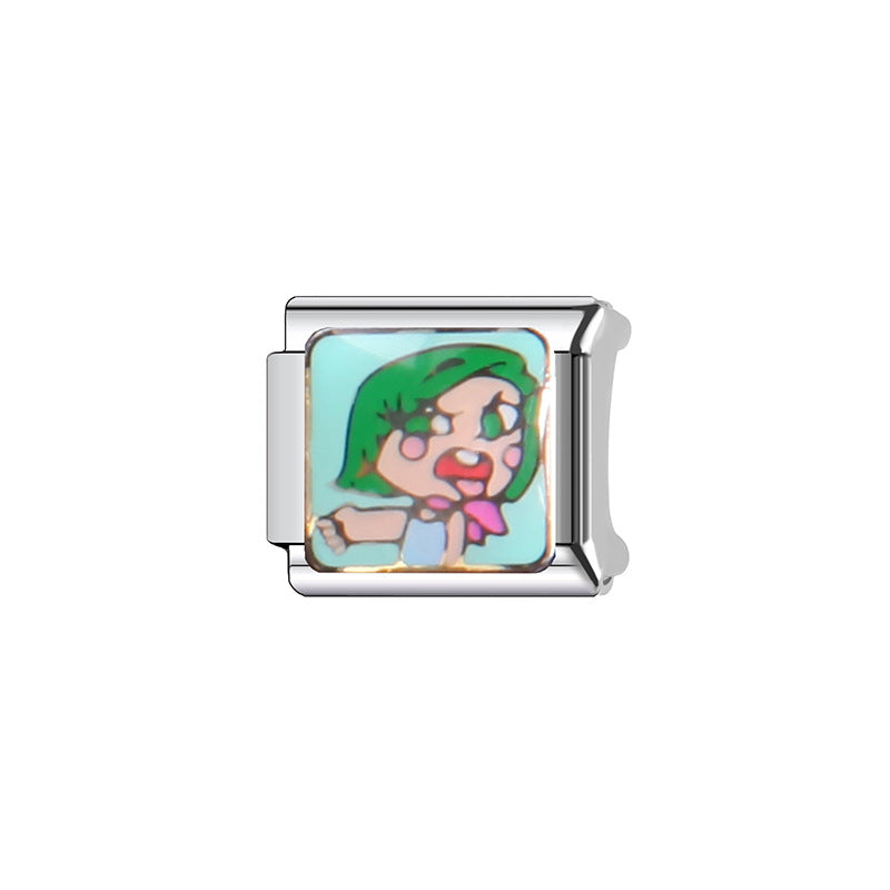 Sweet Cartoon Plated Stainless Steel DIY Charm Bar Bracelet Unisex