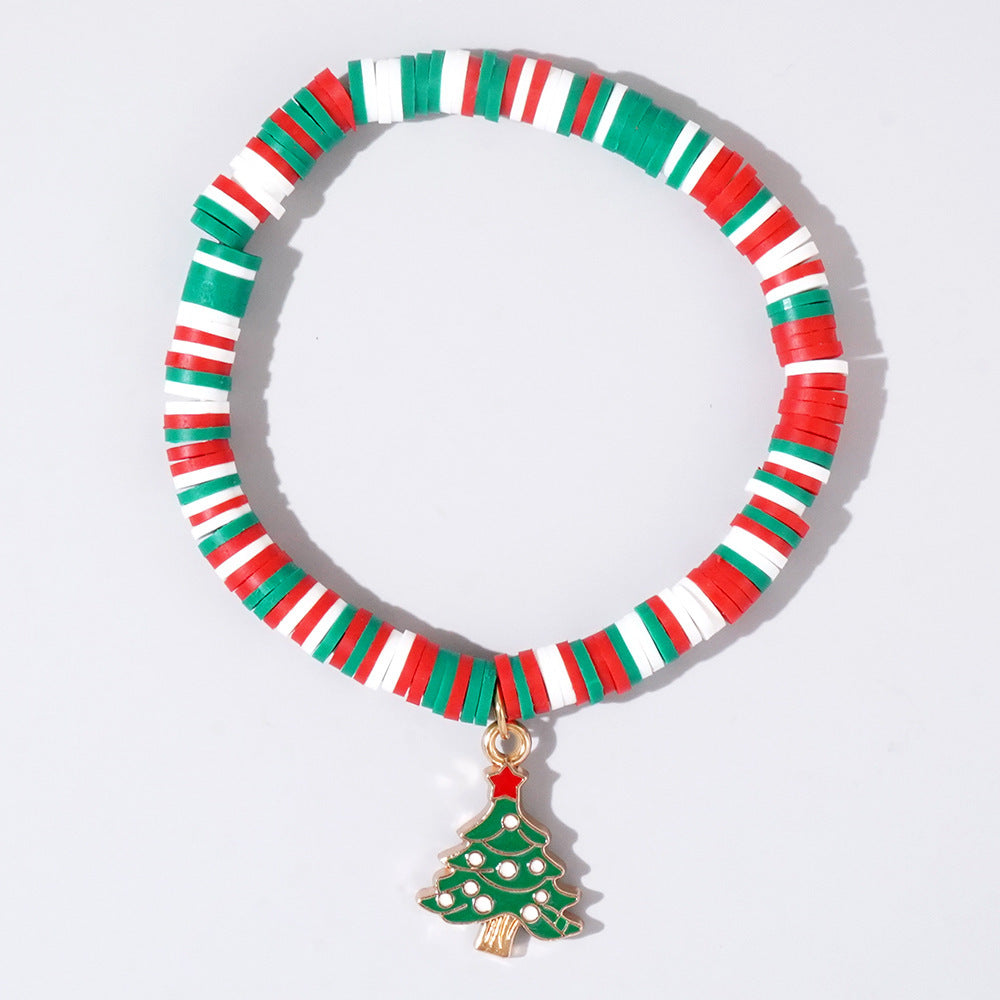 Sweet Handmade Resin Letter Geometric Beaded Bracelet Set Christmas Gift